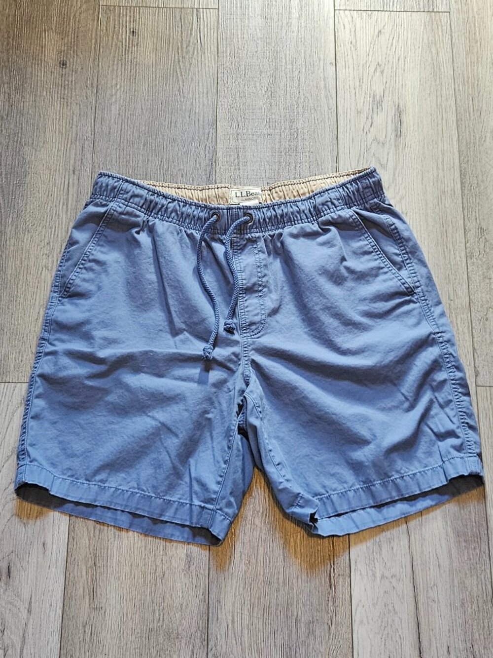 L.L. Bean Classic Fit Blue Elastic Waistband Casual Pull-On Shorts Size L-Reg